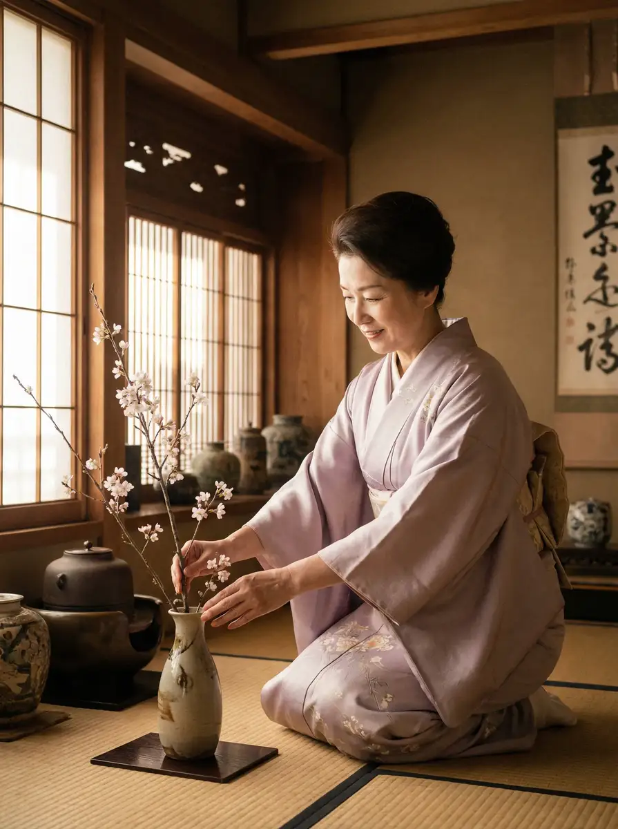 一位优雅的 春闺秘史在线阅读 在和室中插花